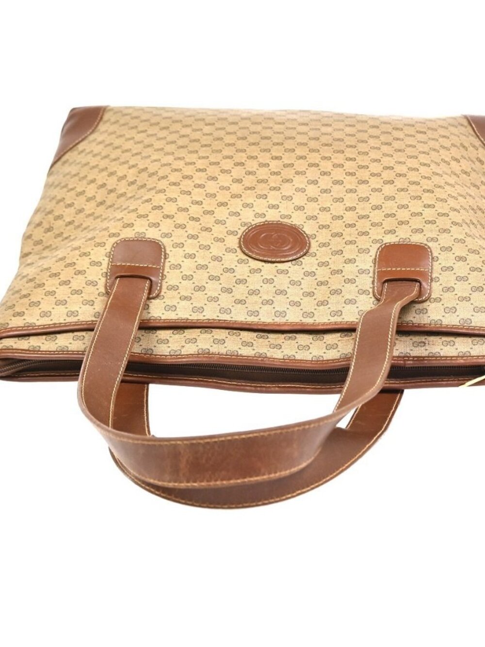 GUCCI Logo Micro GG Pattern Shoulder Tote Bag PVC Leather Brwn GHW Italy 05KC980 - Picture 5 of 16